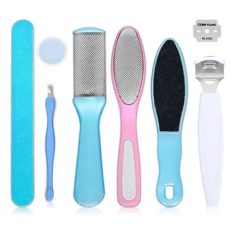 8 piezas de limas de uñas de doble cara de acero pedicura pie duro Seco piel muerta limpieza profesional herramientas de cuidado de los pies inoxidable 8 piezas de limas de uñas de doble cara de acero pedicura pie duro Seco piel muerta limpieza profesional herramientas de cuidado de los pies inoxidable