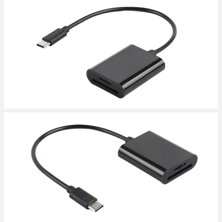USB Type C кардридер 3 0 2 в 1 работа SD/Micro SD/TF карта для MacBook Galaxy S9 S8 N|Картридеры| |