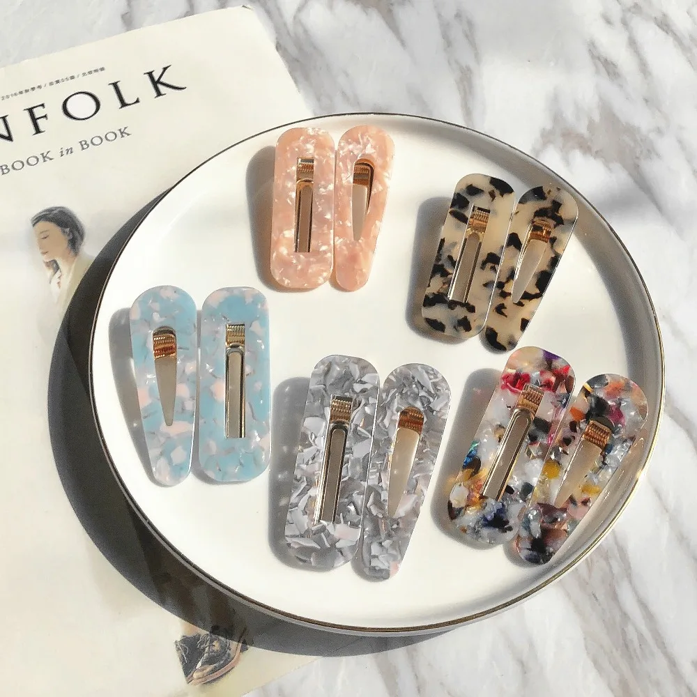 

Japan Women Acetic Acid Hair Clips Hairpins Leopard Print Hairclip Barrettes Girls Hairgrips Waterdrop Hair Accessories Hairband