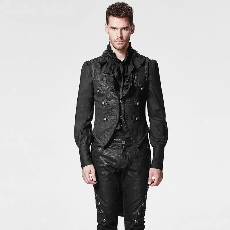 

Punk Rave Men's Gothic Swallow Tail Embossed Vest/Waistcoat Y-600