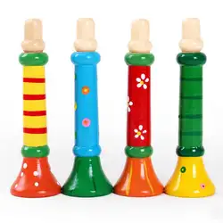 Горячая многоцветная деревянный, детский Рог Hooter труба игра свисток музыкальный инструмент рано утром детство образование игрушки