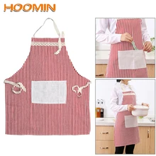 HOOMIN кухня полосатый регулируемый Фартук хлопчатобумажная ткань Pinafore фартуки бытовые инструменты для уборки для домашнего ресторана приготовления пищи