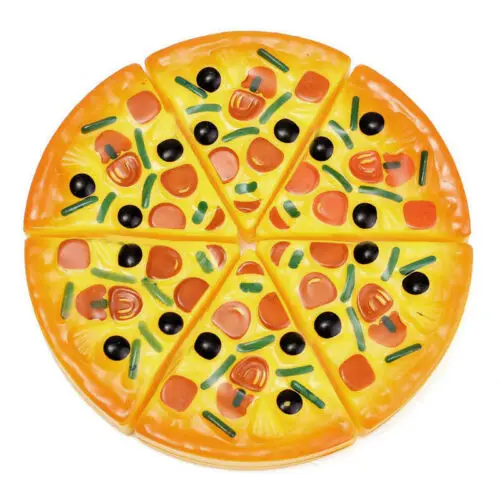 6PCS Childrens Kids Pizza Slices Toppings Pretend Dinner Kitchen Play Food Toys Kids Gift