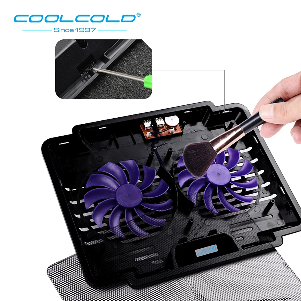 Охлаждающая подставка COOLCOLD для ноутбуков с 2 USB портами пять регулируемых углов