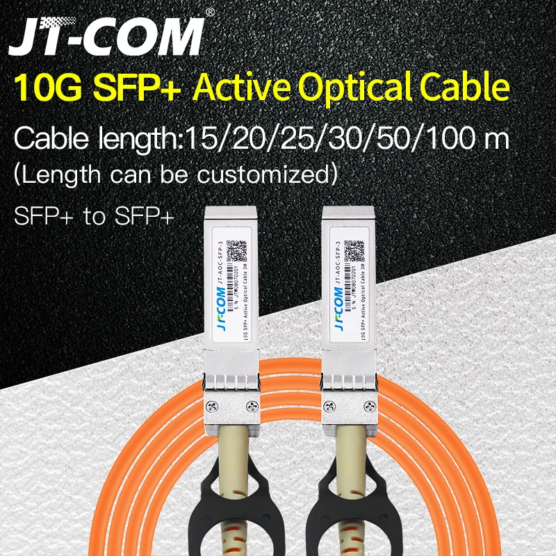Бесплатная доставка 10G SFP + к AOC кабелю 15 м 20 25 30 50 100 модуль OM2 активный оптический кабель поддержка