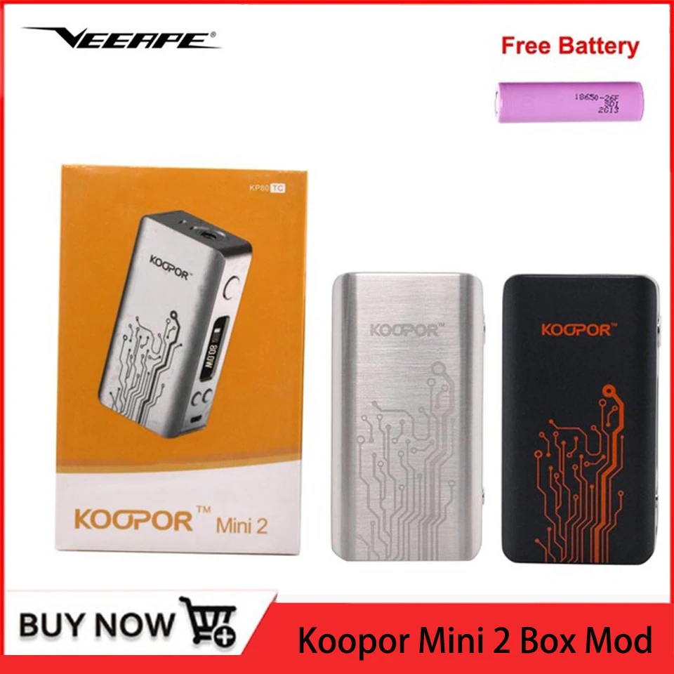 

5Pcs Wholesale KOOPOR MINI 2 Box Mod 80W TC VW Vape Box MOD For 510 Thread Tank Temperature Control E Cigarette Koopor Mini 2