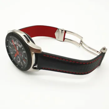 

Newest Carbon Fiber Genuine Leather Watch Strap Band For Samsung Galaxy Watch 46mm 42mm Gear S3 Classic Frontier Huawei watch 2
