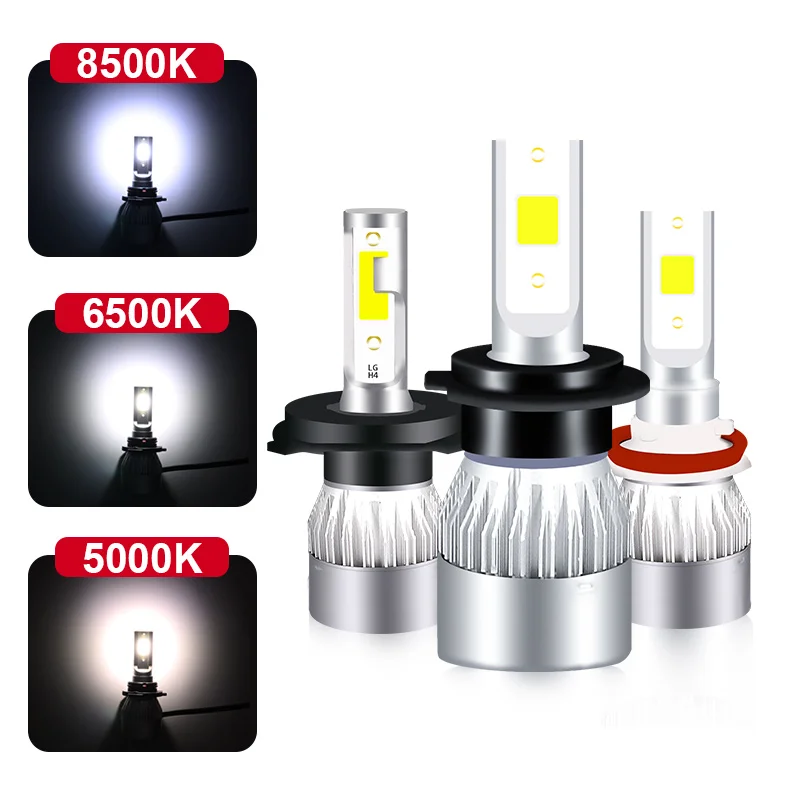 

ROADOT 1Pair H7 Led Car Headlight Bulb 8500K 5000K Led H4 H1 H11 9005 9006 Fog Lamp Auto Headlamp 6500K 12V 24V H8 H9 Car Lights