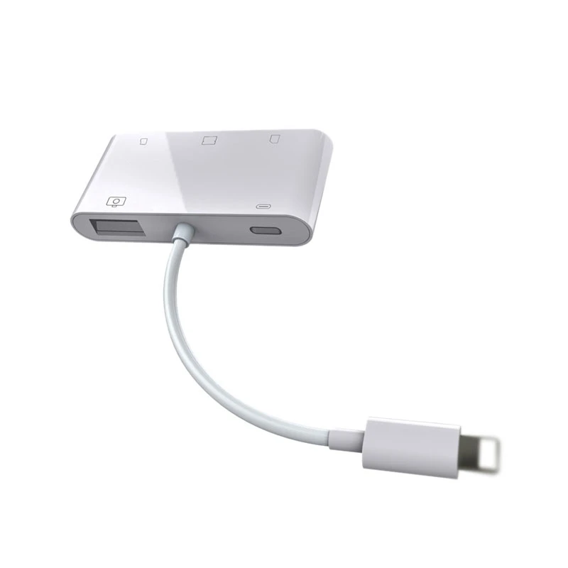 

5in1 SD TF CF Card Reader USB Camera Connection Kit OTG Cable Adapter for iPhone X XS MAX XR 5 6 6S 7 8 Plus for iPad iOS 11/1