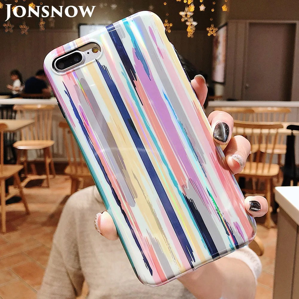 Чехол для телефона JONSNOW iPhone 8 X XS Лазерная Радужная Глянцевая чехол 7 6 6s Plus Мягкая