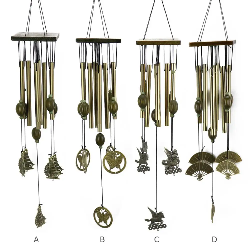 Antirust Copper Wind Chimes Hanging Wood Tube Bell Copper Wind Chimes Craft For Home Living Room