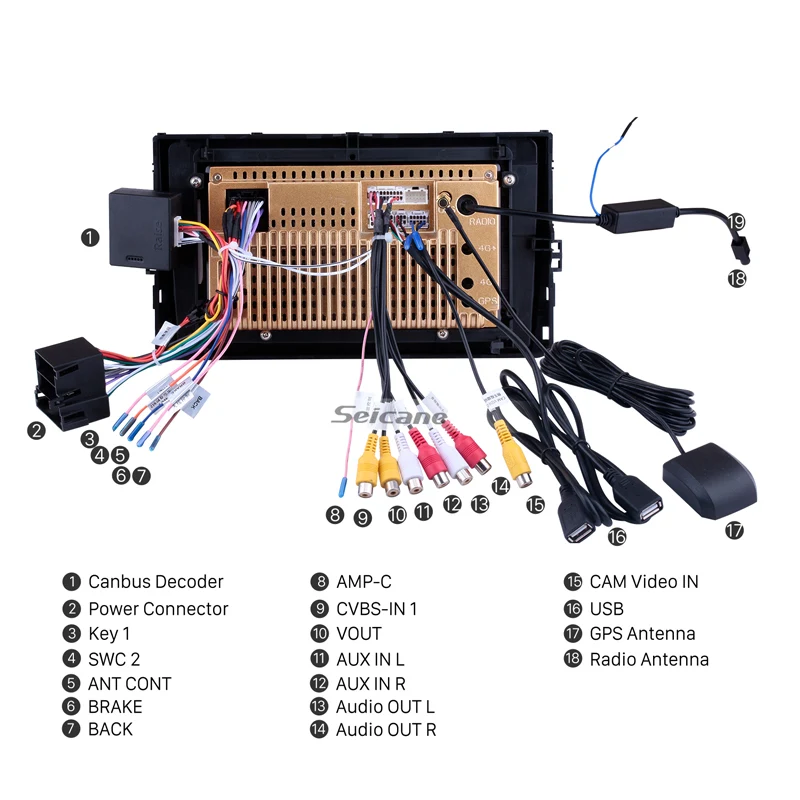 Discount Seicane 9 inch 8-core IPS Car stereo for 2018 VW Volkswagen Universal Android 8.1 GPS Navi Player Radio Steering Wheel Control 4