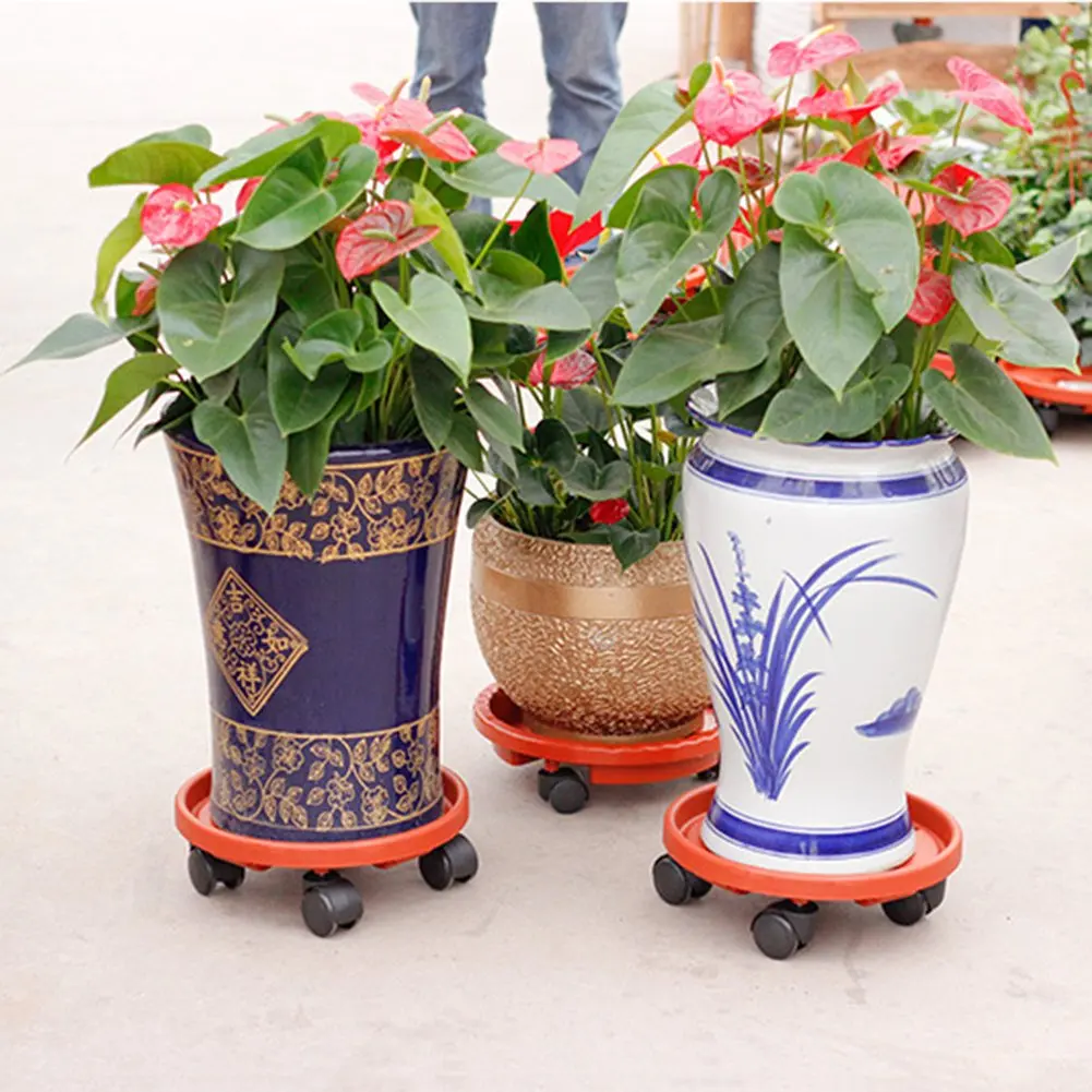 

Plant Pot Base Roller Moving Tray with Wheel Tray Torus Holder Rolling Garden Plant Stand Flower Pot Yard Garden Tools Supplies
