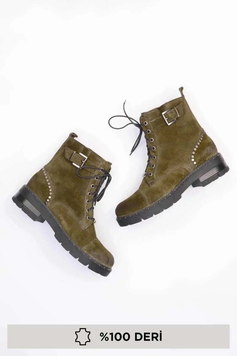 

Bambi Genuine Leather Green Women 'S Boots G0429328502