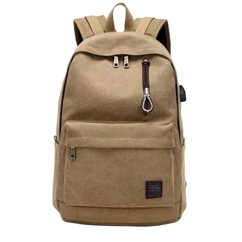 

New USB Charge Canvas Backpack Notebook Laptop Bag Anti Theft Men Backpacks Teenagers Men Women Travle Bags Unisex Knapsack