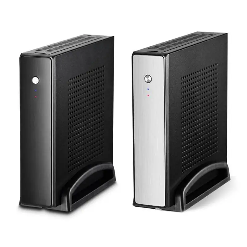 Computer PC Case ET-4 Thin Mini ITX Cases USB2.0 2.5 inch HDD SDD SGCC Computer Gaming PC Desktop Chassis For Black/Sliver Color Computer PC Case ET-4 Thin Mini ITX Cases USB2.0 2.5 inch HDD SDD SGCC Computer Gaming PC Desktop Chassis For Black/Sliver Color