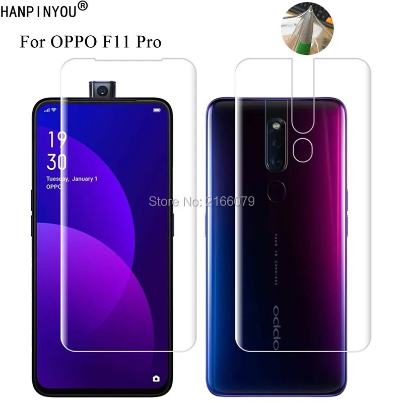 

For OPPO F11 Pro 6.5" Soft TPU Front Back Full Cover Screen Protector Transparent Protective Film + Tools (Not Tempered Glass)