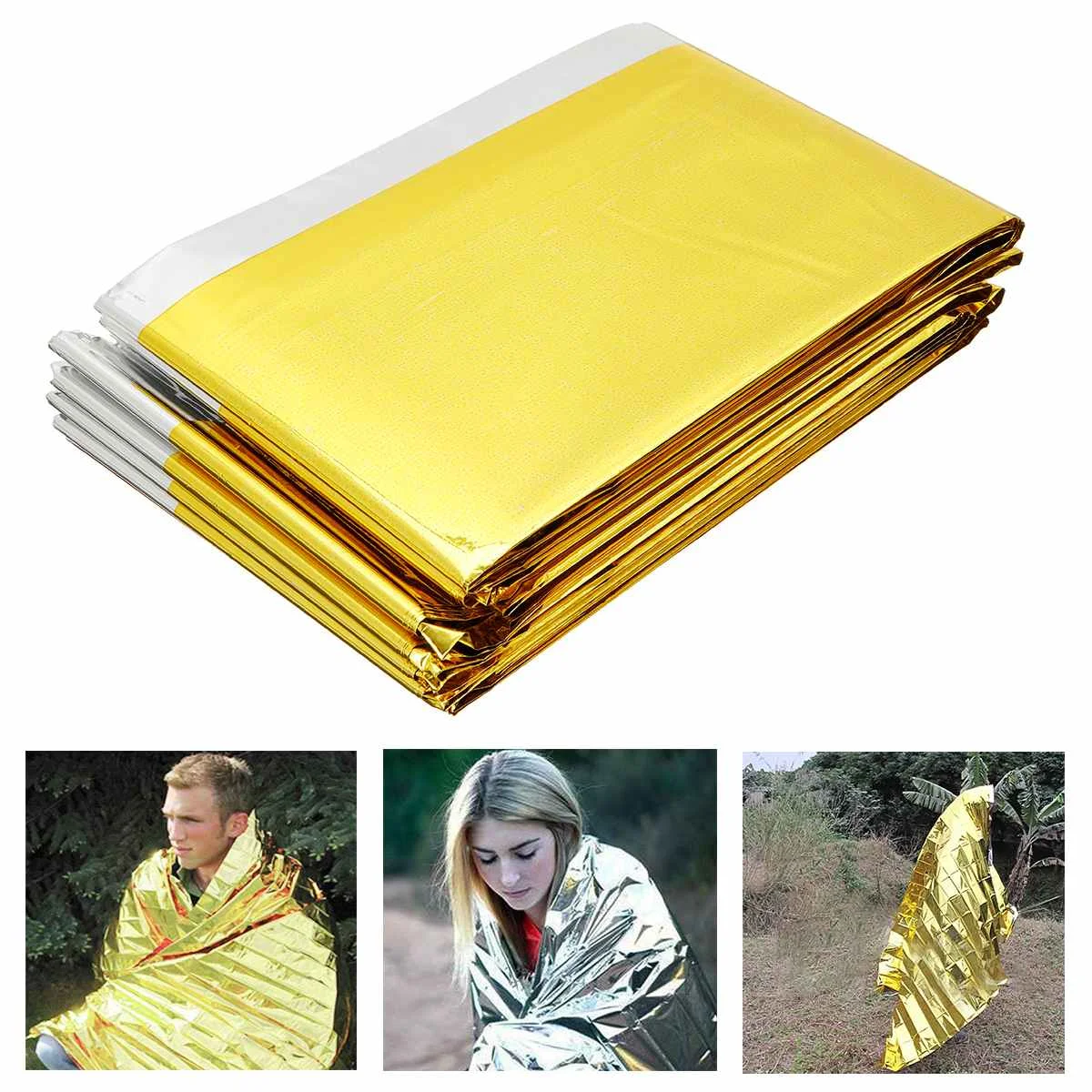 210x160 см чрезвычайных спасательное одеяло оказание первой помощи теплоизоляционные Водонепроницаемый для защиты от ветра Вес для спорта на открытом воздухе