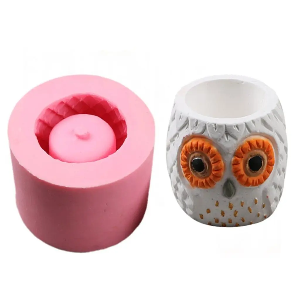 

1PCS Owl Shape Silicone Mold Soap Molds Home DIY 3D Fondant Mold Cake Decorating Tools Chocolate Baking Tools Flower Pot Mould