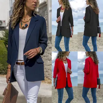 

HIRIGIN Hot Fashion Women Suit Coat Business Casual Slim Blazer Long Sleeve Outwear