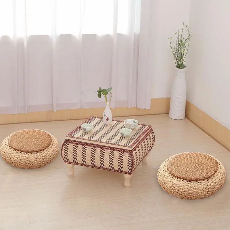 

Japanese Style Handcrafted Eco-friendly Breathable Cushion Tatami Cushion Best for Zen Yoga Practice or Buddha Meditation