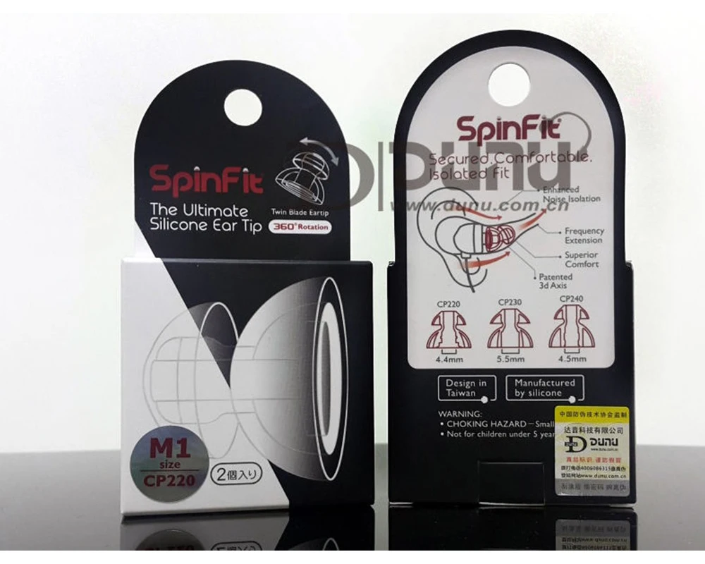 DUNU SpinFit CP220/CP230/CP240 наушники-вкладыши, патентованный силиконовый наушник, 1 пара наушников