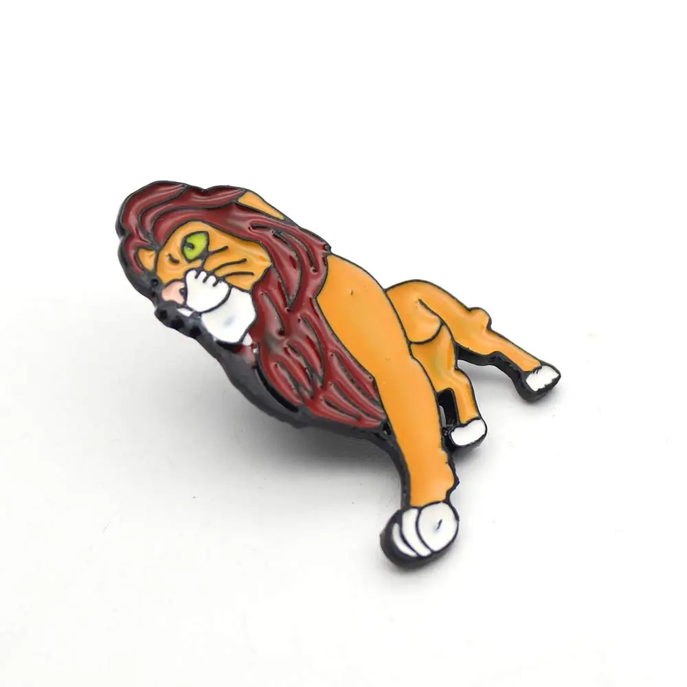 Мультфильм Лев Король Simba Nala металлический значок жесткая эмалированная брошка
