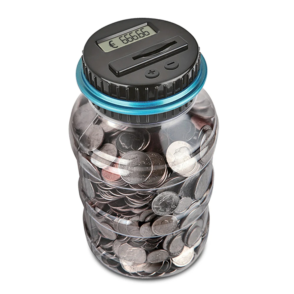 

2.5L Electronic Piggy Bank Counter Coin Digital LCD Counting Coins Storage Box Money Saving Box Jar for USD EURO GBP Money