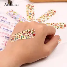 40 г, детский дышащий пластырь, изображенный как мультяшный, водонепроницаемый пластырь, повязка для всех типов, 100 шт