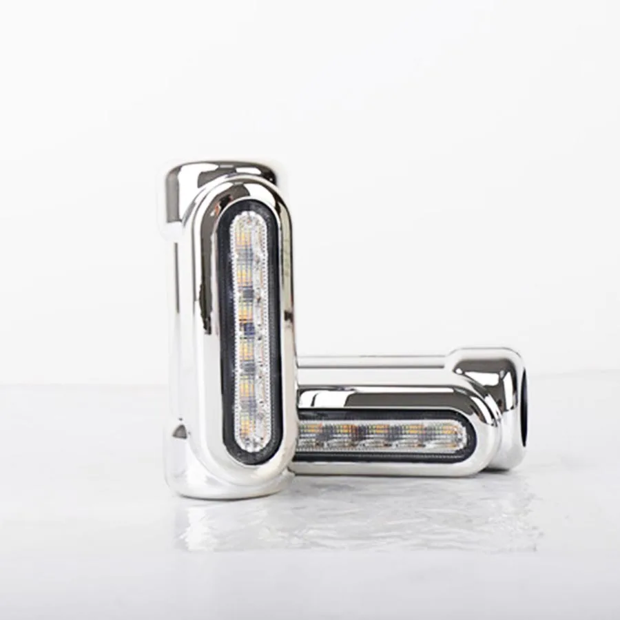 

Universal Motorcycle Highway Bar Switchback Driving Light White Amber LED Chrome shell For Crash Bars