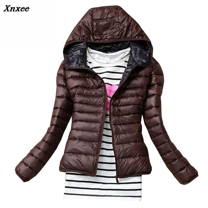 цена 2018 New Fashion Autumn Thin Parkas Female Down Jacket Women Clothing Winter Coat Solid Color Overcoat Female Jacket Parka