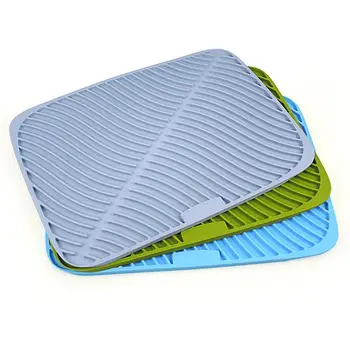 

Dish Dry Drainer Mat Tray Heat Resistant Silicone Tableware Dishwasher Safe Pad Dinnerware Placemat Cutlery Drain Storage Tool