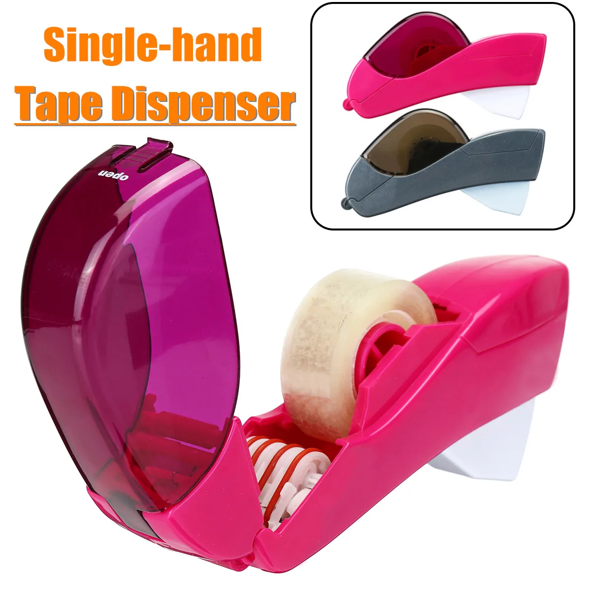 

One Press Tape Dispenser Handheld Adhesive Holder Packaging Cutter Tools Sealing Machine Office School Supplies 2 Colors 12/19mm