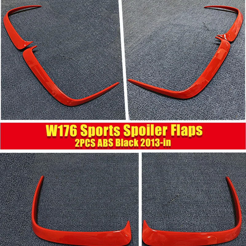 Подходит для заднего бампера W176 Canard Vent Rafts Splitter 2 шт. красный Mercedes Benz A180 A200 A250 A45