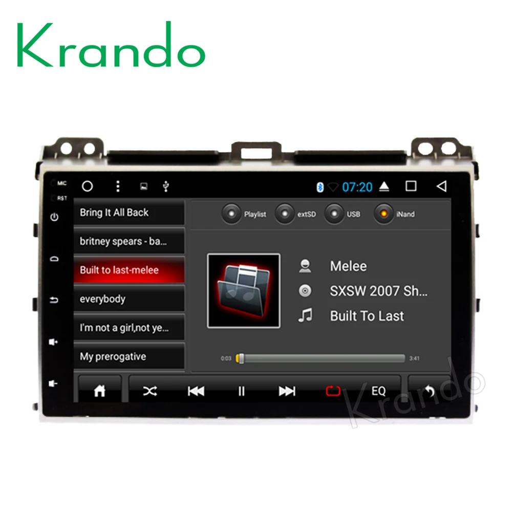 Cheap Krando Android 8.1 9" IPS Full touch big screen car Multimedia player for TOYOTA PRADO 120 2002-2009 audio player gps BT wifi 1