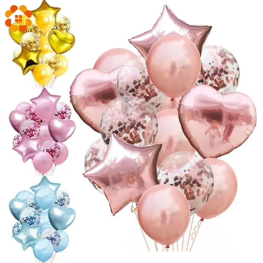 14 шт Смешанные латексные шары воздушные шары с конфетти надувной шар Гелиевый шар для детского душа сувениры на день рождения, свадьбу
