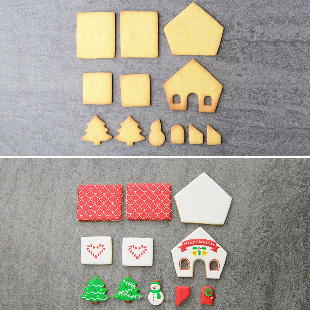 8 шт. резаки для печенья детские пластиковые рождественские DIY мини домик
