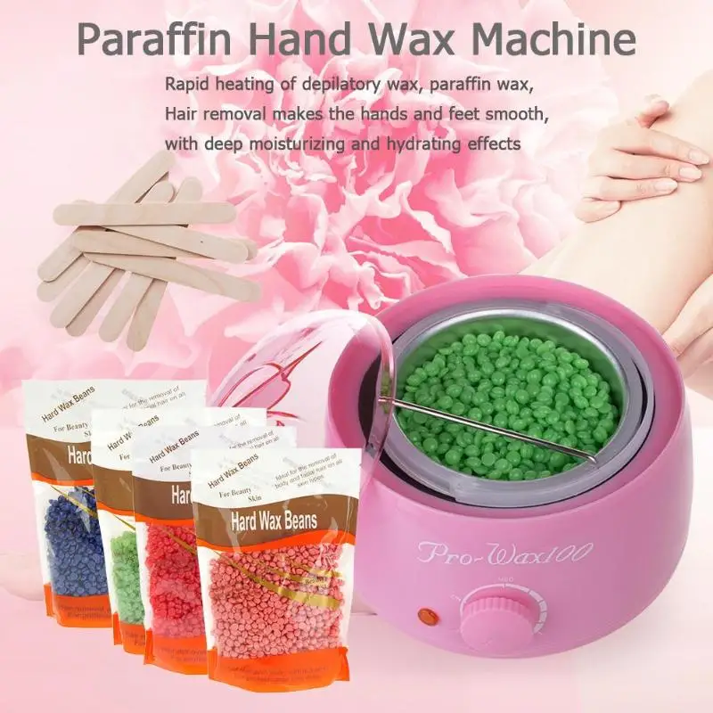 Preise Große Kapazität 500CC Wachs Heizung Wärmer SPA Hand Epilierer Füße Paraffin Wachs Maschine Mit 4x 100g Wachs Bean Körper haar Entfernung Werkzeug