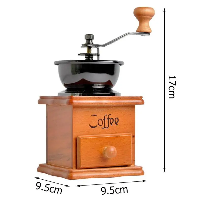 Высококачественная ручная кофемолка, Ретро деревянная ручная кофемашина, ручная керамическая кофемолка