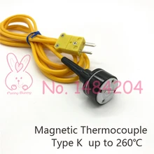Termopar Tipo K-50 magnético ~ 260 Graus Handheld Sonda Sensor de Temperatura Da Superfície de DIÂMETRO 2 23mm Fio DO PVC medidor com Conector