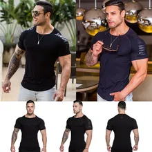 Мода повседневное свободные для мужчин тренажерный зал Футболка Бодибилдинг Тонкий мускулистый Фитнес Лето футолка с длинным рукавом верхняя одежда