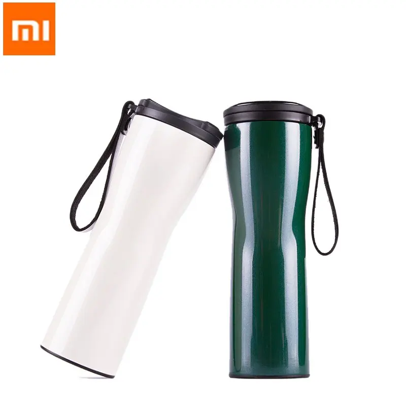 

XIAOMI Kiss Kiss Fish Portable MOKA Smart Cup OLED Temperature Vacuum Flasks Thermoses with Leather Rope Mug Stainless Steel Cup