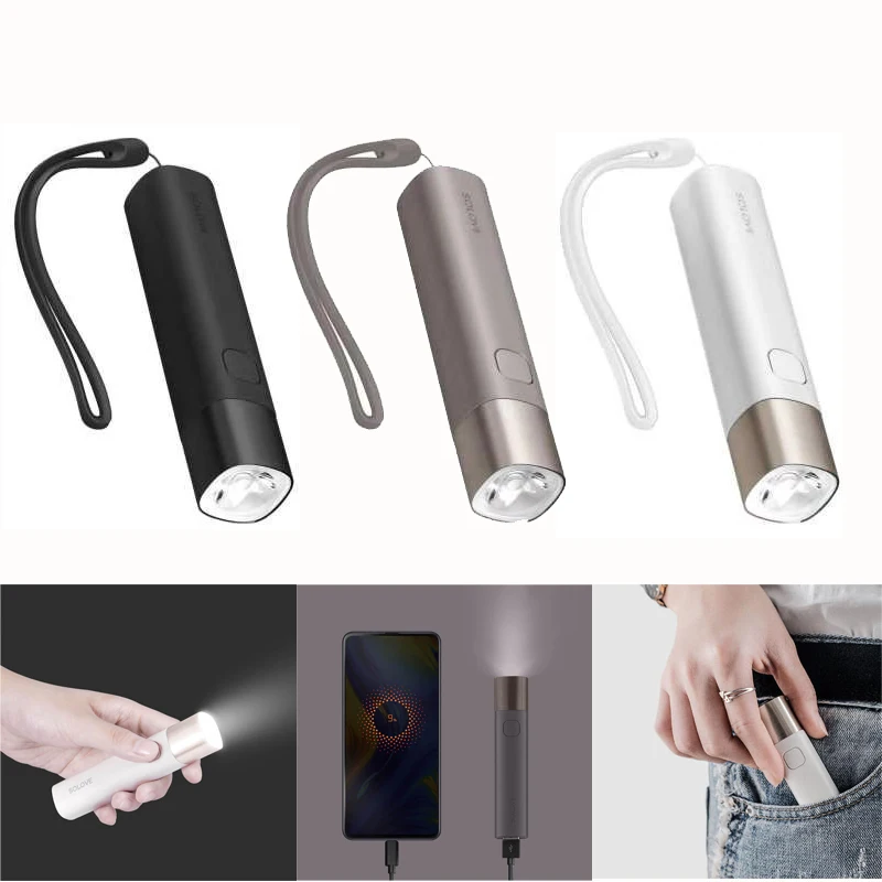 

XIAOMI SOLOVE X3 Multifunctional Mini Flashlight USB Rechargeable Brightness EDC 258LM Power Bank LED Outdoor Waterproof Torches