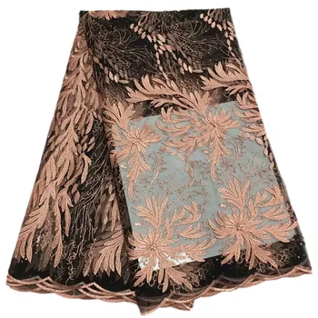 

New arrival mysterious design with stones and wonderful beads Party dress fabric FC77,Free shipping cheap tulle lace Fabric