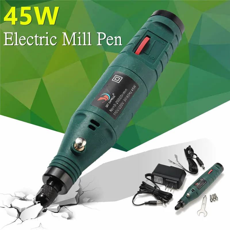 

New 45W 12V Electric Engraving Pen Mini Mill Pen Drill DIY Grinder Polisher Variable Speed Rotary Tool Grinding Machine
