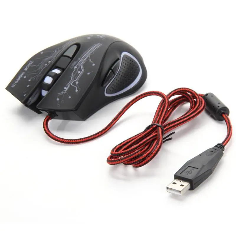 3200 точек/дюйм USB Проводная игровая мышь светодиодная оптическая 6D кнопка