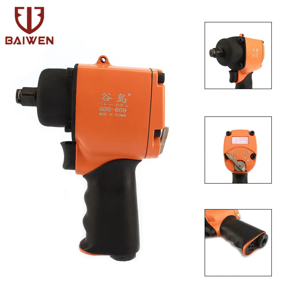 

1/2" Air Impact Wrench Twin Hammer For Car Repairing Pneumatic Tool Max Torque 500ft/lb