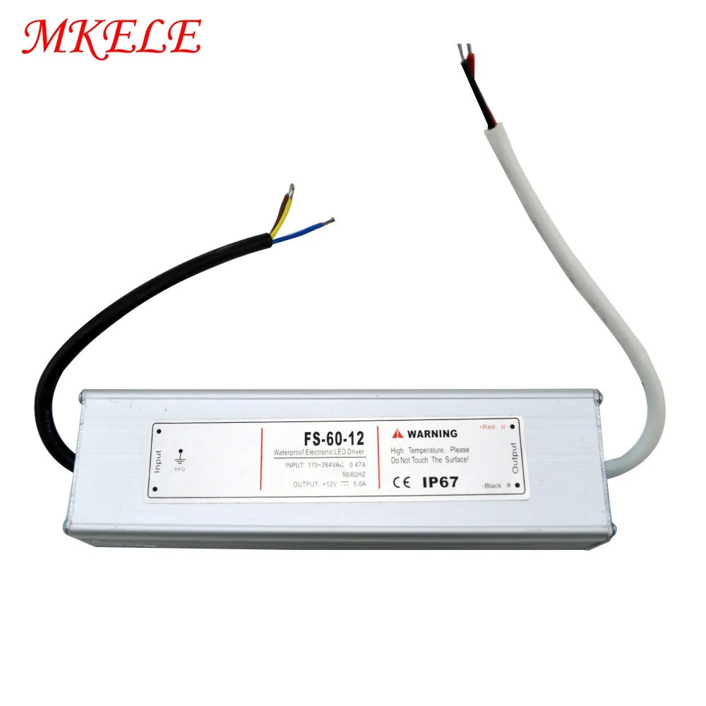 

LED Driver Waterproof Outdoor Street Lighting Driver Power Supply 60W IP67 5V 12V 24V 36V 48V