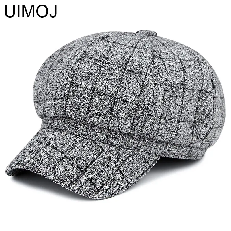 

UIMOJ Spring Autumn Women Newsboy Cap Vintage Octagonal Caps For Women Female Casual Beret