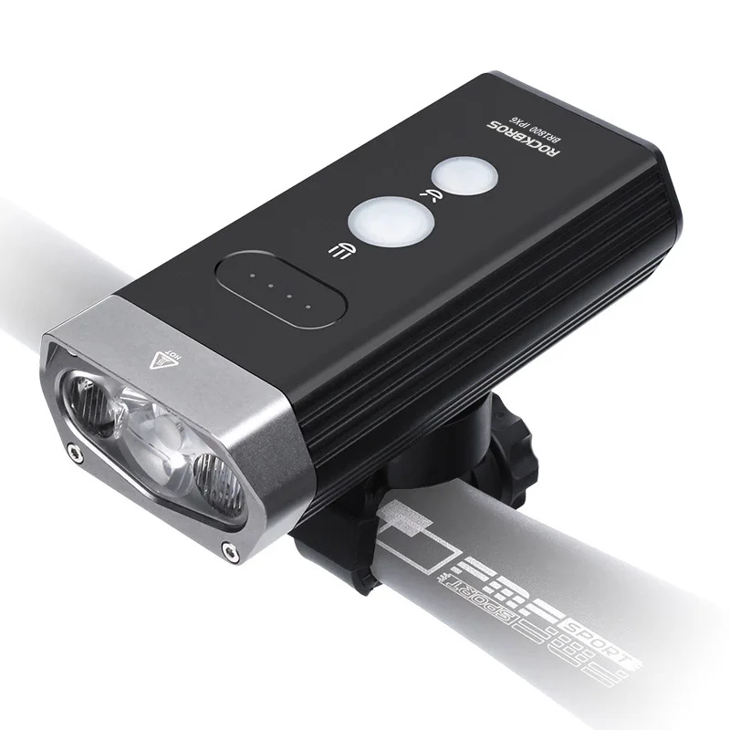 

Rockbros Cycling Bicycle Bike Light Front 1800Lm Headlight 2 Leds Rechargeable Lamp Lantern Flashlight Bike Bicycle Accessorie
